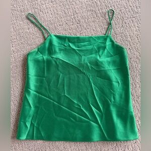 Alice + Olivia Vibrant Silky Green Camisole Tank Top